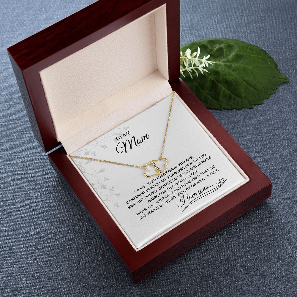 BEING A MOM IS A WORK OF HEART MOM HEARTS NECKLACE