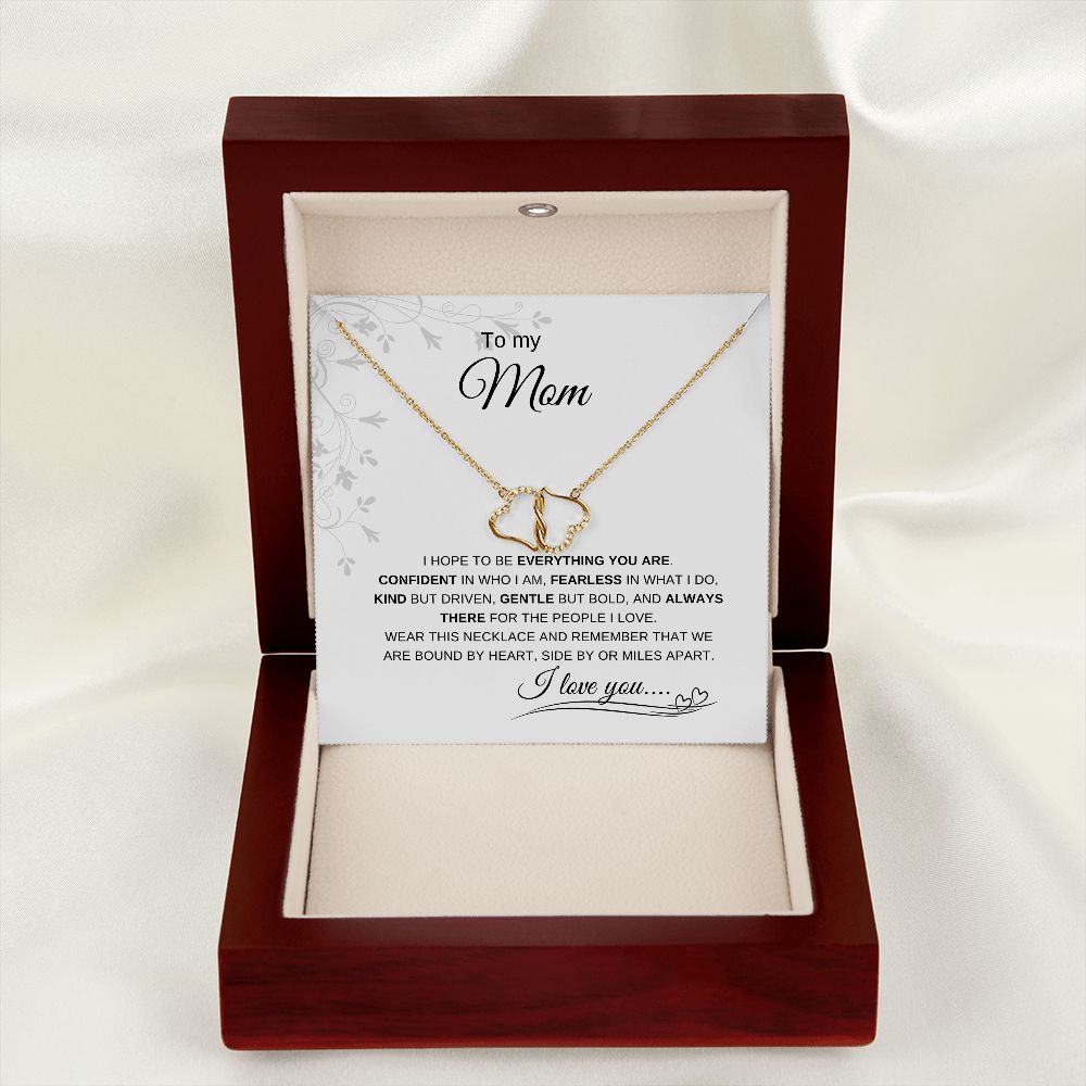 BEING A MOM IS A WORK OF HEART MOM HEARTS NECKLACE